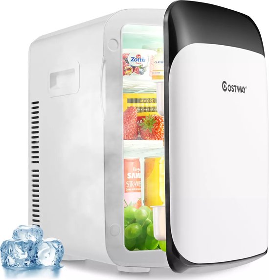 Luxe Mini Koelkast - 15 Liter - Koelen & Verwarmen - Zwarte Glazen Deur - Mat Zwart - Mini Fridge - (Skincare, Medicijnen, Eten, Drinken) Modern auto kantoren kamers camping tuin van GranMaison — afbeelding 4