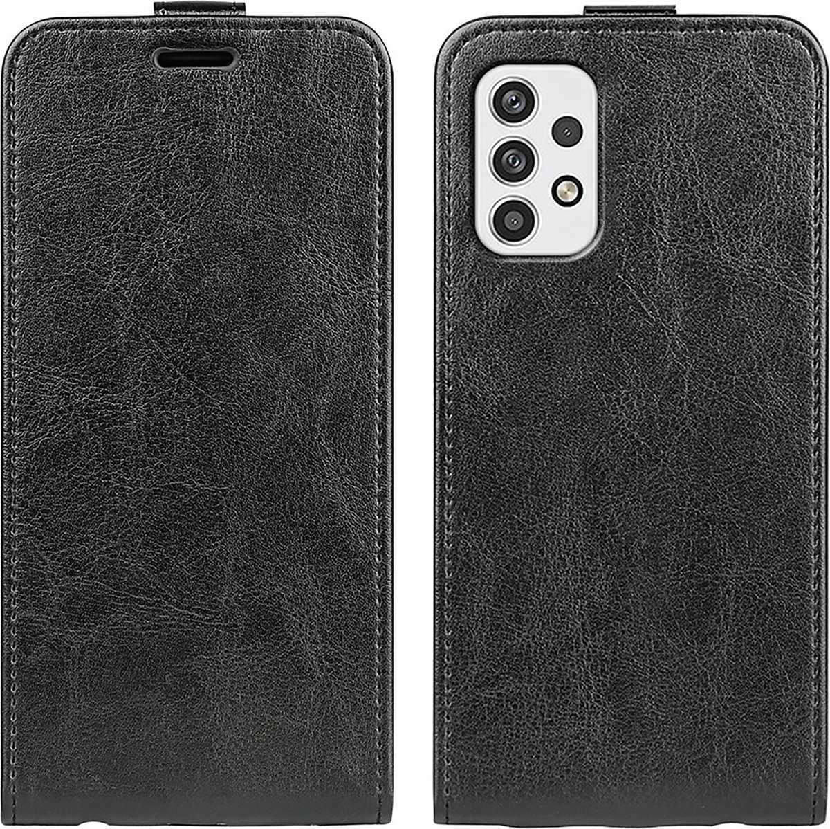 Cazy hoesje geschikt voor Samsung Galaxy A23 - Flip Case met Pasjeshouder - Zwart
