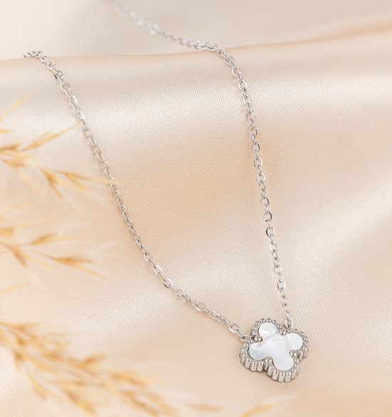 URONE Tulp ketting 925 sterling zilver tulp hanger hazelketting tulpen sieraden geschenken voor dames, Sterling zilver, Geen edelsteen