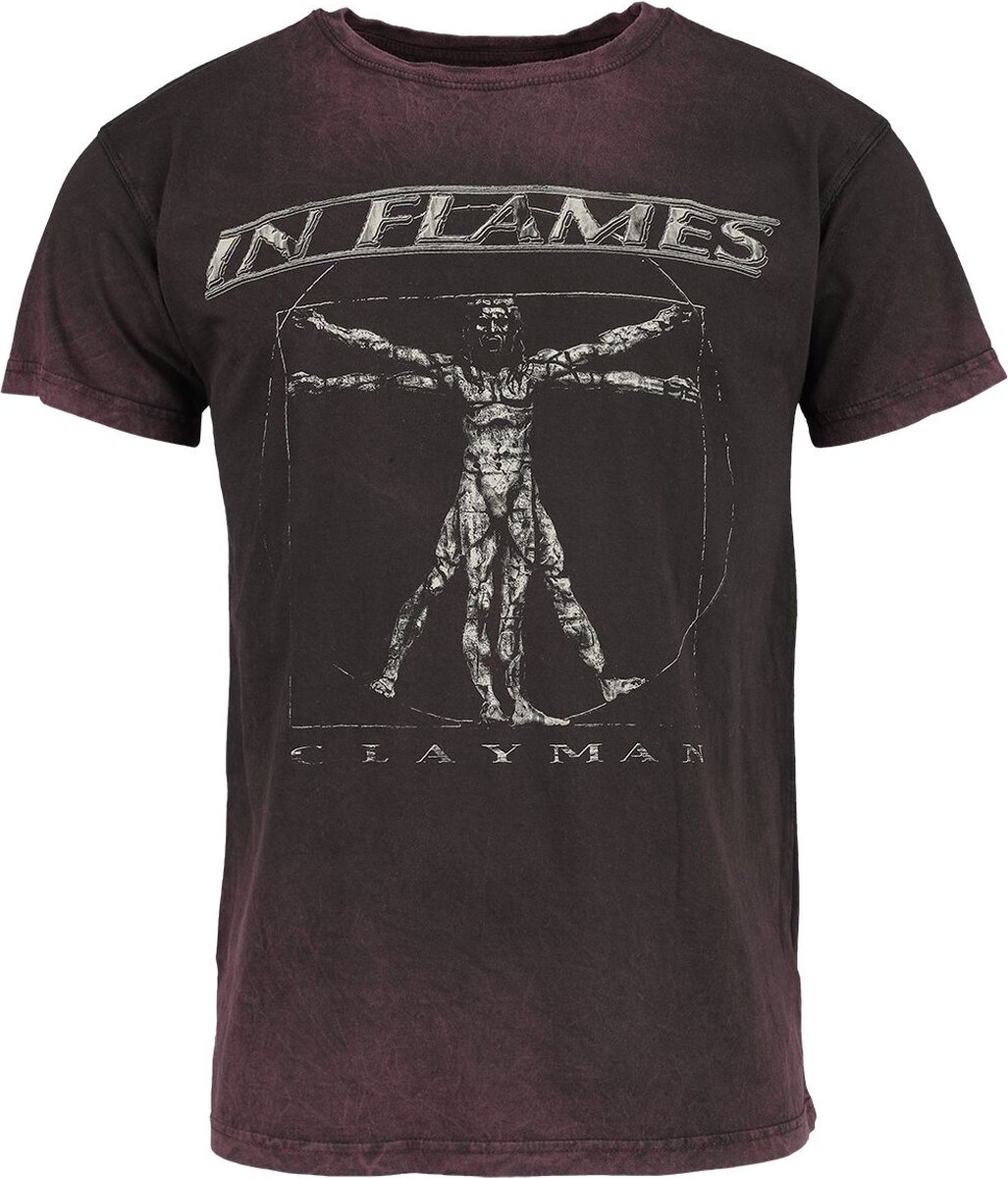 In Flames Clayman Vitruvian Heren T-shirt - donkerrood - XL