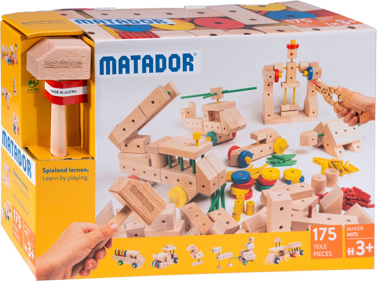 Matador Maker 3+ 175-delig Ki3 Houten bouwset
