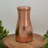 1500 ml puur koperen kan met deksel en 4 bekers voor het
