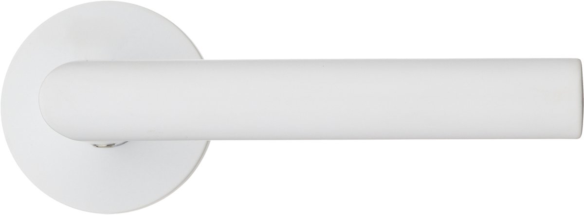Ostiumhome® - Deurbeslag- Deurklink- Wit - Rond rozet - 145 mm - Civita