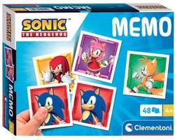 Clementoni - Mémoire pour enfants - Sonic - 48 Cartes - Jeu de mémoire - Jouets Éducatif - Dès 4 ans