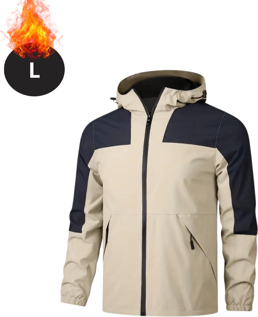 Bovista Windjas Voor Heren Parka Lente & Herfst Jas Volwassen Windjack Windbreaker Rits Kaki Creme