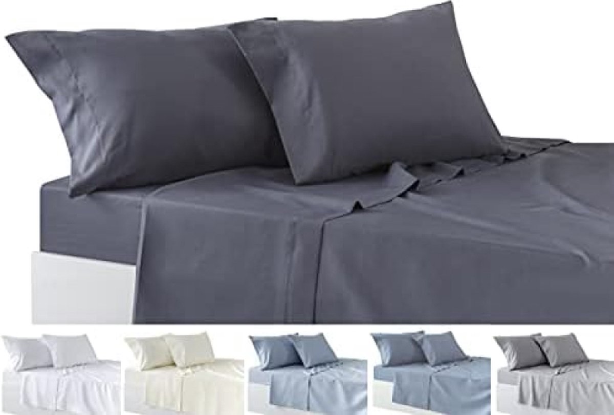 Beddengoedset, 4-delig, hoeslaken, 2 kussenslopen, 50 x 80 cm, voor bed 200-200 x 190/200 cm
