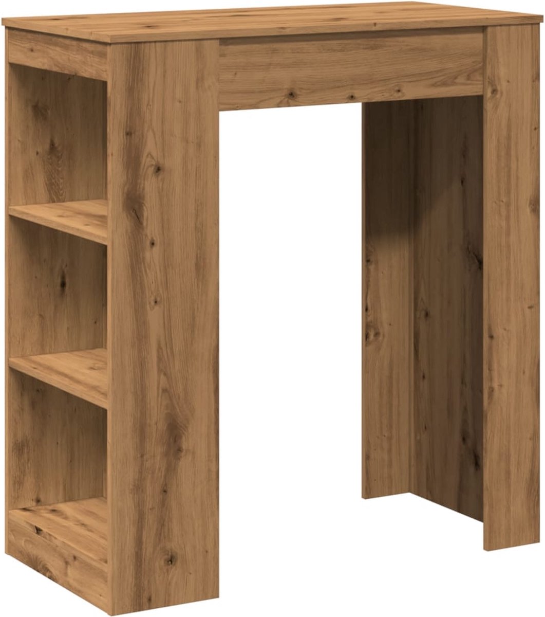 vidaXL Bartafel - met - rekken - 95x47x103,5 - cm - hout - artisanaal - eikenkleur
