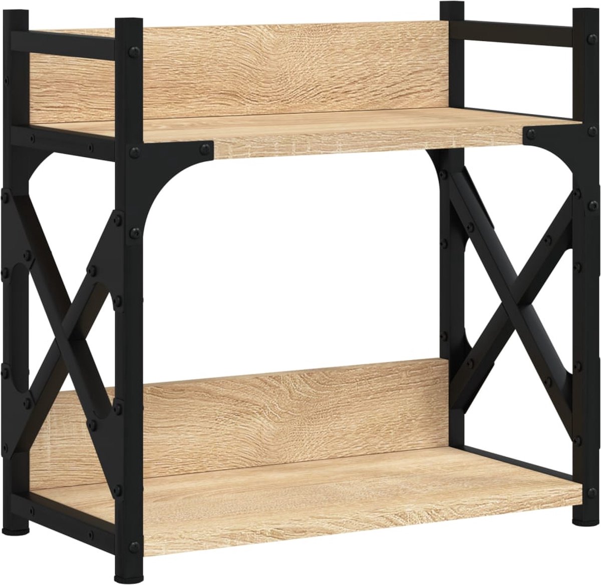 vidaXL Printerstandaard - 2-laags - 40x20x40 - cm - bewerkt - hout - sonoma - eiken sonoma eiken