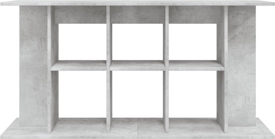 The Living Store Support pour Aquarium Béton Gris Fini Bois - 120x40x60 cm - Trendy Design