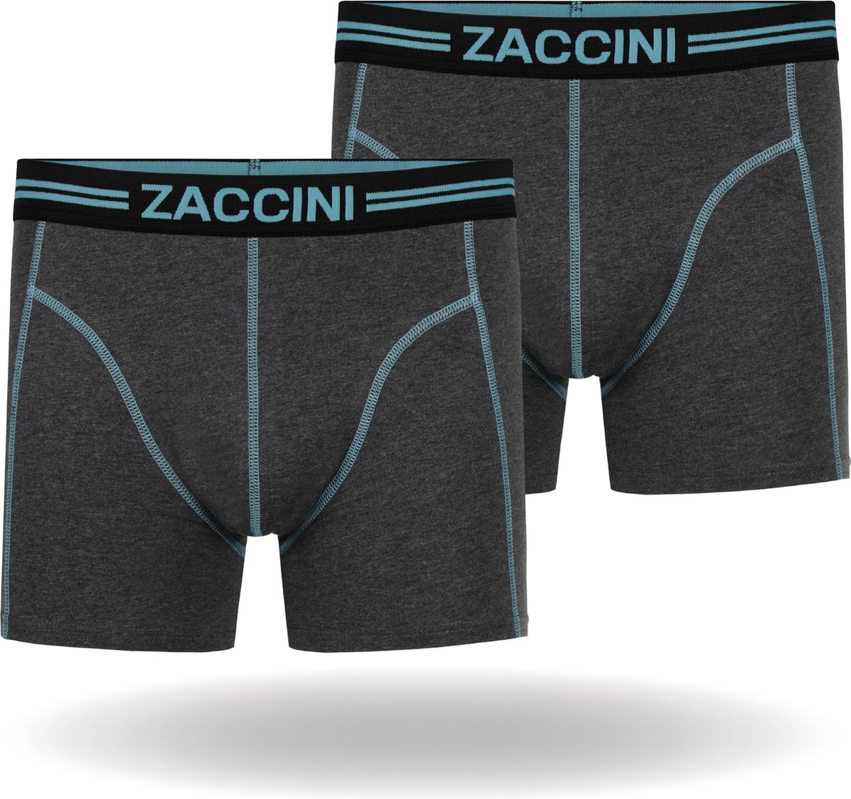 Zaccini Cotton Stretch Boxershorts - Grijs - 2 stuks - Heren onderbroeken - Boxer - 95% Katoen - Maat XXXL