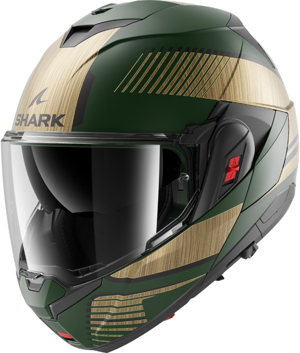 Shark Oxo systeemhelm motorhelm Sikter mat groen goud - Maat XXL
