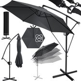 Bol.com KESSER® Zweefparasol met voet 350cm x 350cm - Parasol 360° Draaibaar Incl. Beschermhoes Tuinparasol - Antraciet Ø 35m aanbieding