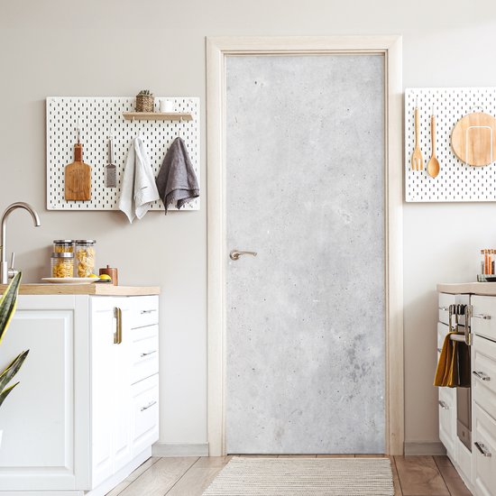 Deurposter 95x215 cm - Deursticker Verwering - Beton - Structuren - Vintage - Industrieel - Grijs - Meubelfolie zelfklevend - Deurfolie woonkamer - Interieurfolie fotobehang - Deur plakfolie - Deurstickers - Deurbehang sticker - Kamer decoratie