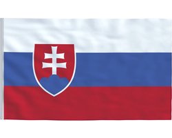 Scoby - Slowaakse Vlag - Slovakian Flag - Slowakije - 90x150cm - Original Colors - Strong Quality - Inclusief Bevestigingsringen