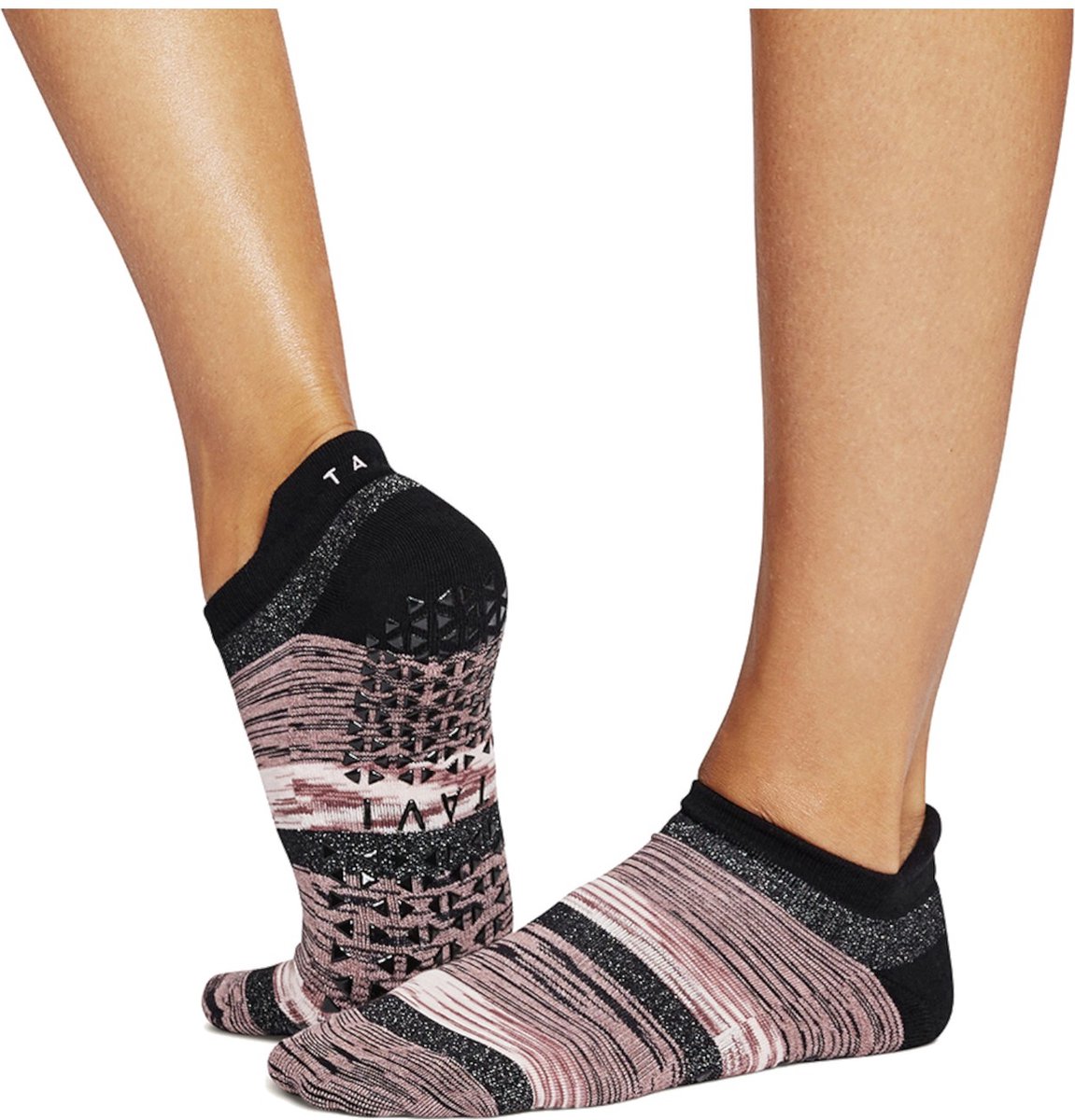 Tavi Savvy Yoga No-Show Grip Socks - Zwart/Rose - 36-39