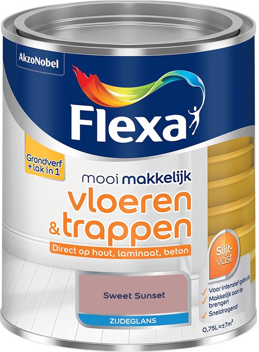 Flexa - Mooi Makkelijk Vloeren & Trappen Zijdeglans - Sweet Sunset - Mengverf - 0.75 L