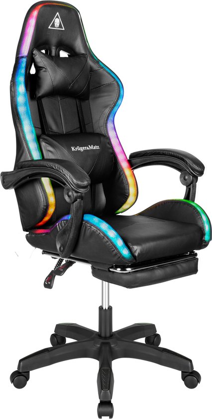 Krüger&Matz Gamingstoel KM0790BLED Zwart met LED Verlichting - Krüger&Matz - €139,00