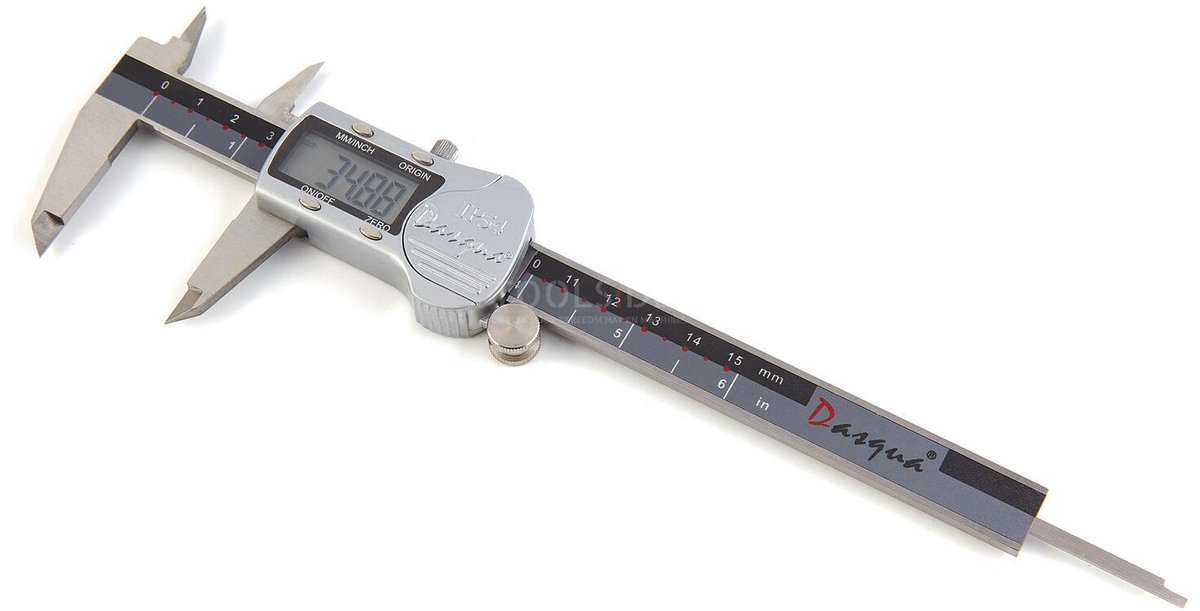 Dasqua Professionele Digitale Schuifmaat 150 mm IP54 Groot Scherm Metalen Behuizing 0,01 mm Incl. Opbergkoffer