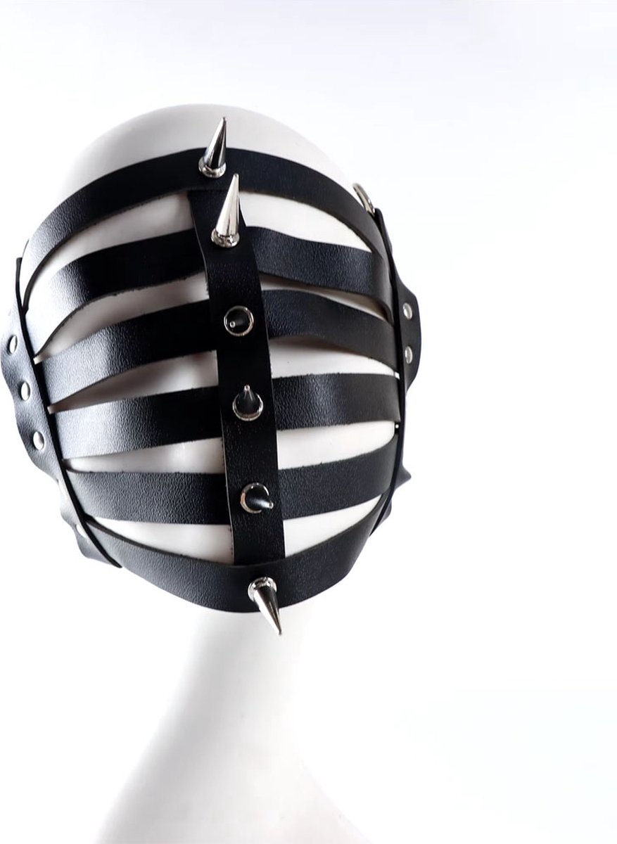 Goedkoopste BDSM Spikes PunkMasker - Gothic - Punk - Verstelbaar - Masker - PU Leer