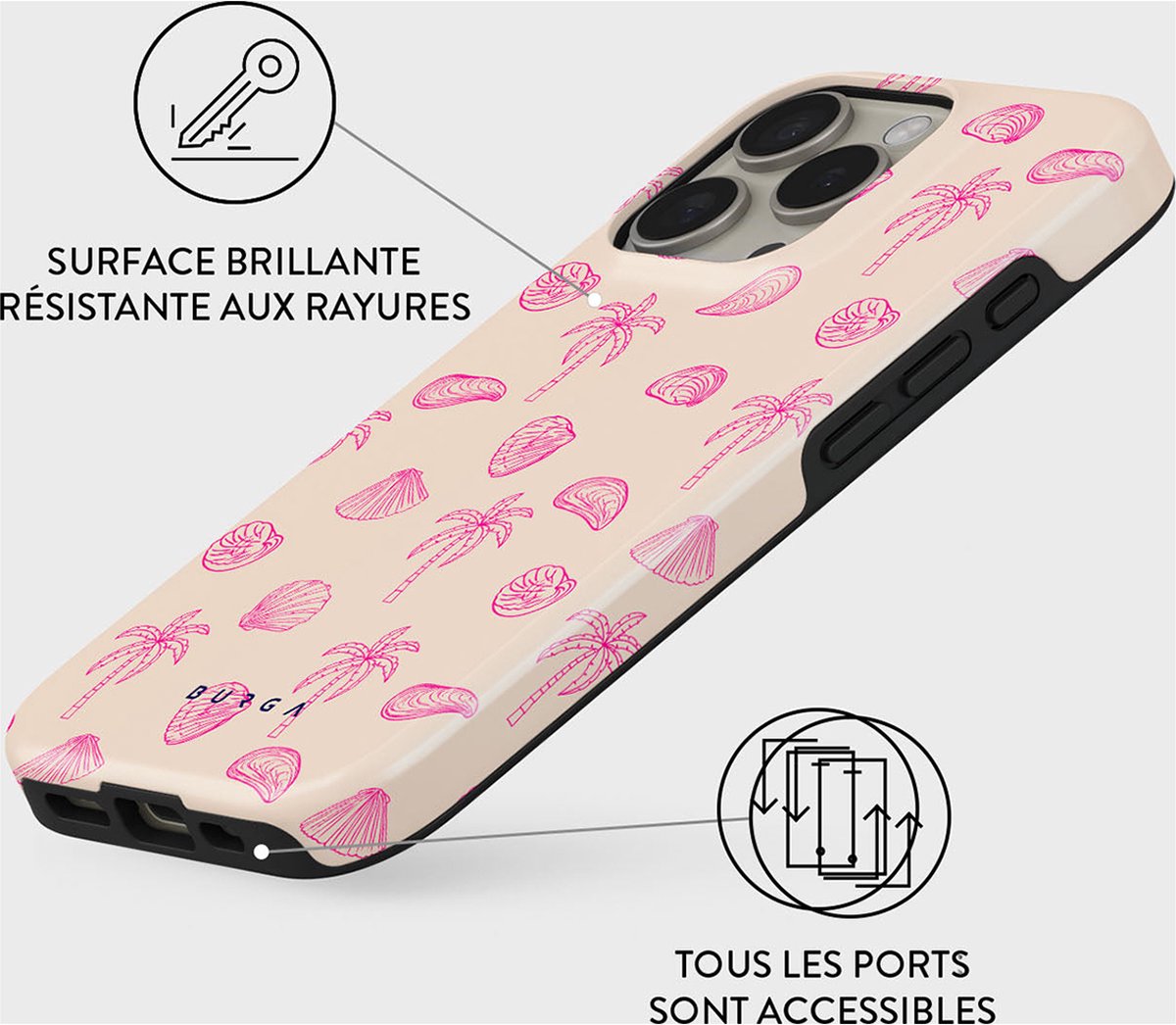 Burga Telefoonhoesje Voor IPhone 16 Pro - MagSafe-compatibel - Schokbestendige Hardcase Hoesje - Beach Please