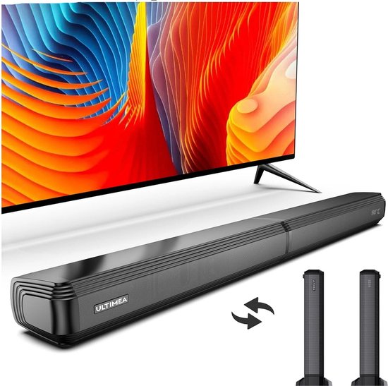 Soundbar - 2-in-1 - 2.2ch Soundbar voor TV - Stereo - BT 5.3 - 100W - 87dB - 3 EQ-modi - Luidsprekers - Luidsprekerkabels - Speaker - Zwart van Merkloos — afbeelding 2