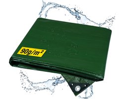 Horizont Ultra Sterk Afdekzeil - 5 x 6 m – 90 g/m² – Groen - Weerbestendig, Waterdicht & UV-beschermd – Stevig Zeil voor Buiten Meubels, Aanhanger, Houtopslag of Zwembad – Grondzeil - Autohoes