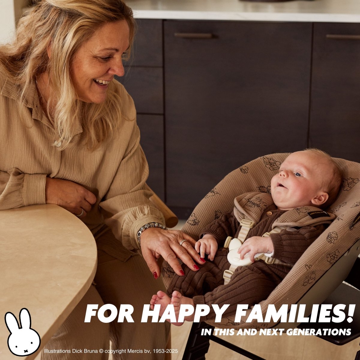 Ukje-Nijntje Newborn Hoes Tripp Trapp geschikt voor Stokke Tripp Trapp Newborn Set - Oud model met diep bakje - Premium Kwaliteit - Perfecte Pasvorm - Beschermt je Stoel - Makkelijk Wasbaar - Zacht Katoen - Taupe Nijntje – foto 4