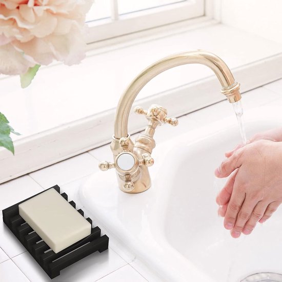 Jiacheng29_ Zeephouder Lotus bloem siliconen thuis badkamer aftappen zeepbakje houder opslag lade plaat (grijs
