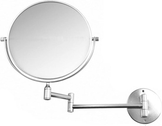 AumVum 20,3 cm make-upspiegel wandmontage, 1X/10X dubbelzijdige wandmontage vergrotende badkamer scheerspiegel met uitschuifbare arm, 360° draaibaar voor badkamer make-uptafel en make-up, matzwart