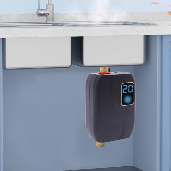 Tankloze Boiler Elektrisch, 3000W Elektrische Boiler Met Digitaal Display Instant Warmwaterverwarmer Op Aanvraag Boiler Onder Gootsteen Tankloze Boiler Elektrisch, 3000W Elektrische Boiler Met Digitaal Display Instant Warmwaterverwarmer Op Aanvraag Boiler Onder Gootsteen