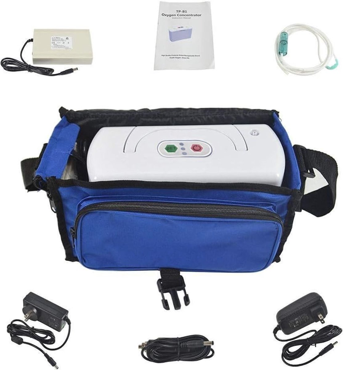 Draagbare Zuurstofconcentrator voor Binnen en Buiten - Krachtige Inhalator met Oplaadbare Batterij