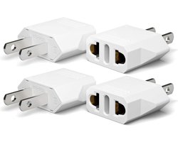 4 stuks Universele Wereldstekker - Australië - Reisstekker type I - USA / JP / EU / FR / BE / IT / BR naar AU / CN / NZ / AR - 4 stuks - Amerika, Japan, Europa, België, Frankrijk, Italië, Brazilië naar AU, China, Nieuw-Zeeland, Argentinië -Wit