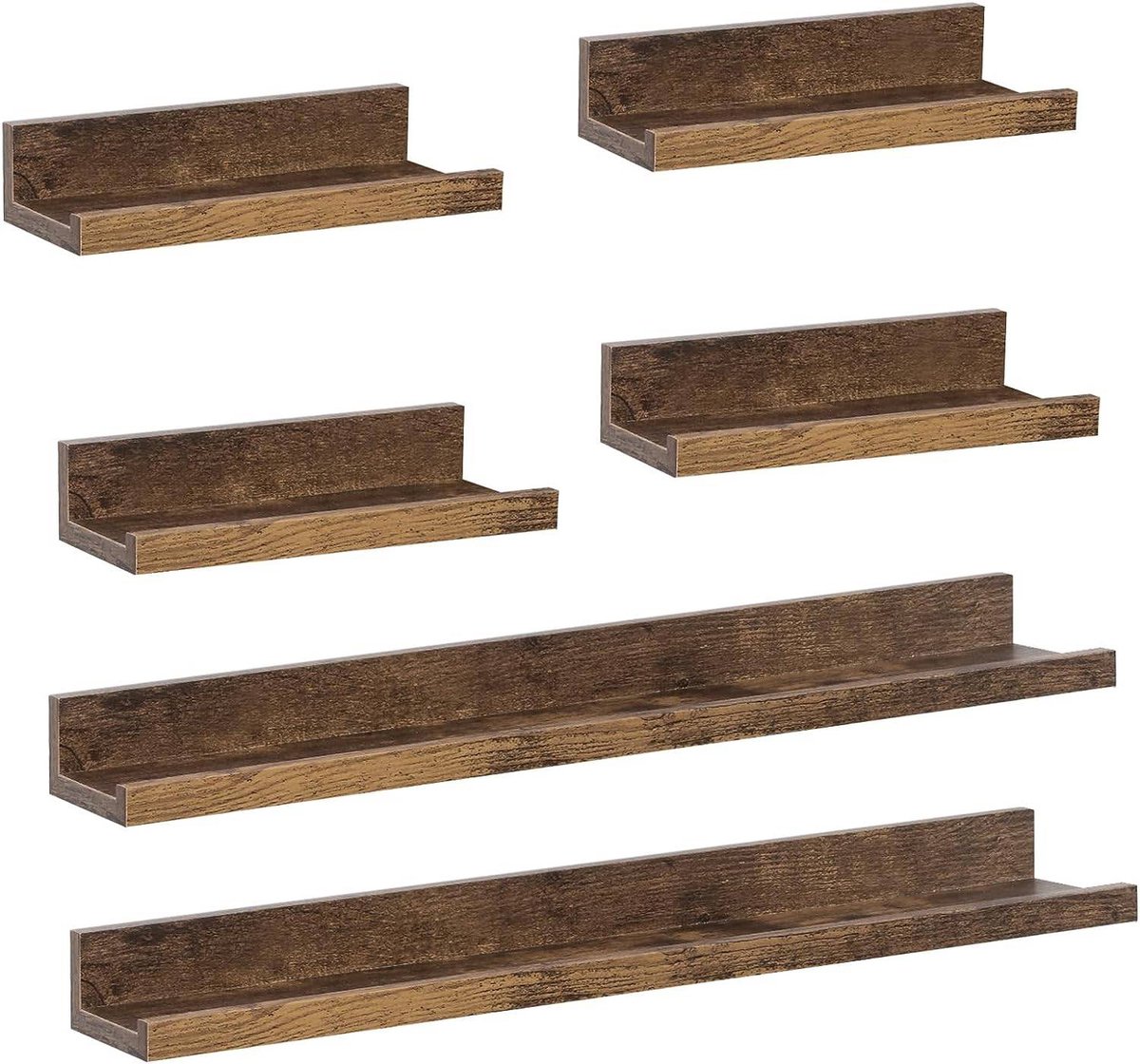 Witte Wandplankenset - Zwevende Planken - Moderne MDF-panelen - Veiligheidsvoorwand - Ruimtebesparend - Eenvoudige montage - 80 cm x 10 cm x 5/2 cm