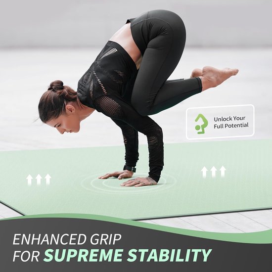 Yoga Mat XXL 183 x 122 cm Yoga Mat with Pockets 8 mm Thick Sports Mat