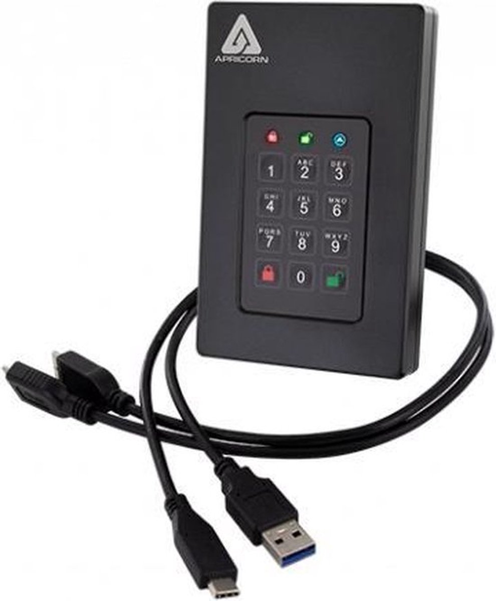 Apricorn Fortress L3 - Externe harde schijf - 2 TB - Zwart