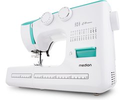 MEDION naaimachine met vrije arm SM60 (60 watt, 60 verschillende steekpatronen met knoopsgaten, led-naailampje, automatische draadinrijger, achteruitrijgknop, draadafsnijder, MD10689)