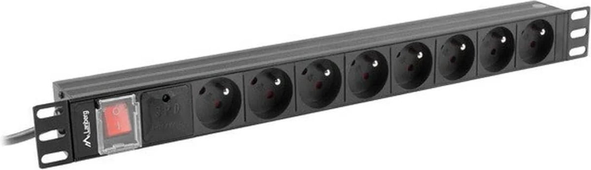 Lanberg Rack Stroomstrip 1U 16A Pdu 8X Pl Voor Het Voeden Van Servers 2M