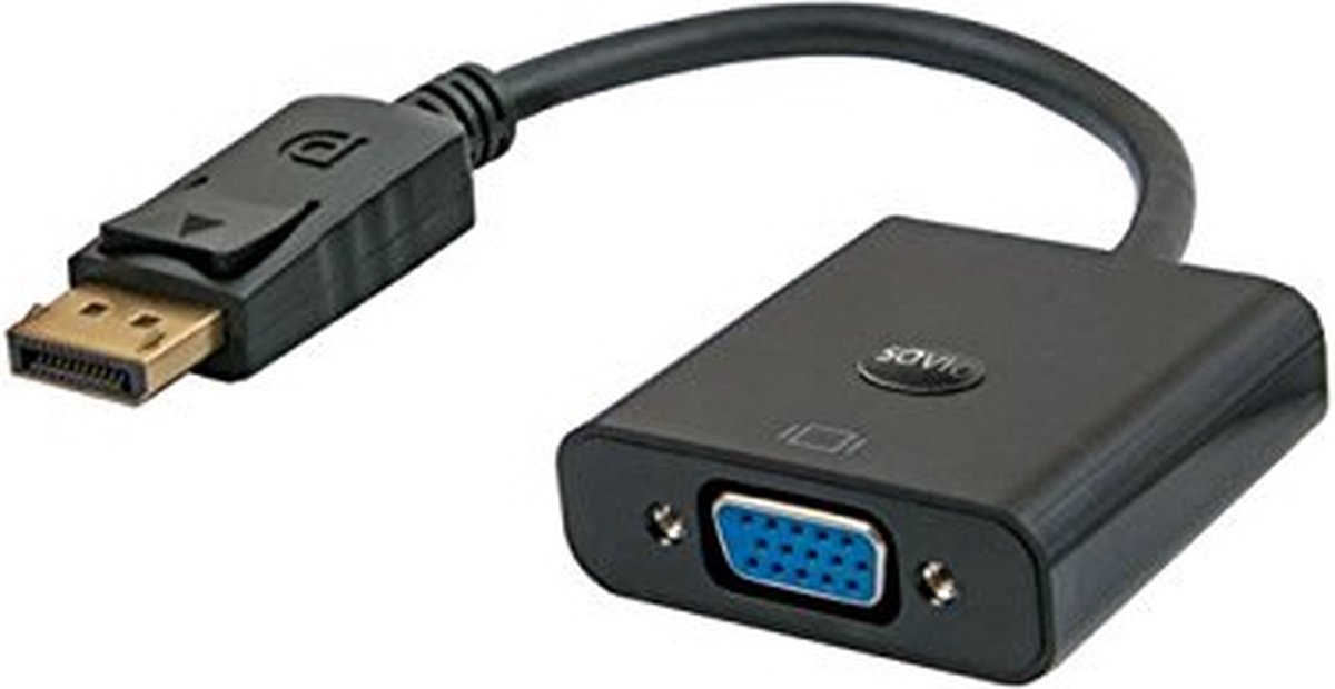 Savio CL-90 video kabel adapter 0,2 m DisplayPort VGA (D-Sub) Zwart