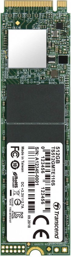 Transcend 110S TS512GMTE110S NVMe/PCIe M.2 SSD 2280 harde schijf