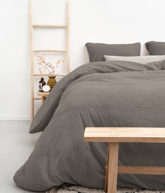 Sleeptime Teddy Dekbedovertrek - 240x200/220 + 2 kussenslopen 60x70 - Kaki - Lits-Jumeaux van Merkloos — afbeelding 3