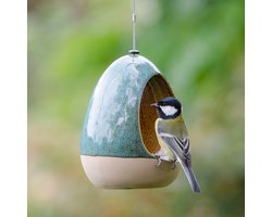 foto van CJ Wildlife - Vierno Drinker - Waterschaal voor tuinvogels - Keramisch ophangmodel met staaldraad