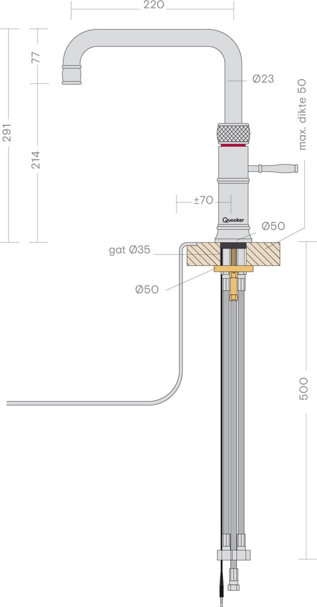 Nordic Square RVS - losse kraan zonder boiler thumbnail 2