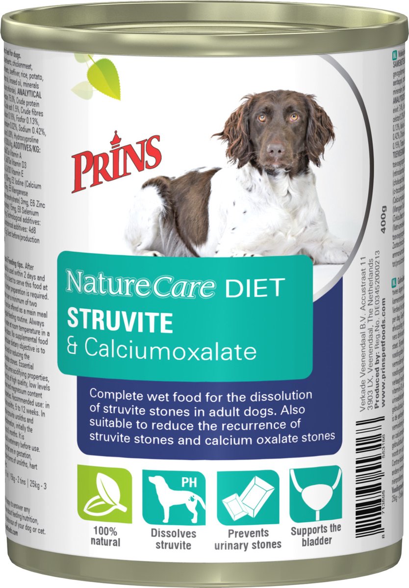 Prins NatureCare Diet Struvite&Calciumoxalate Hondenvoer Nat 400 gr