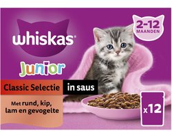 Whiskas Junior Multipack Classic Selectie in Saus 12 x 85 gr