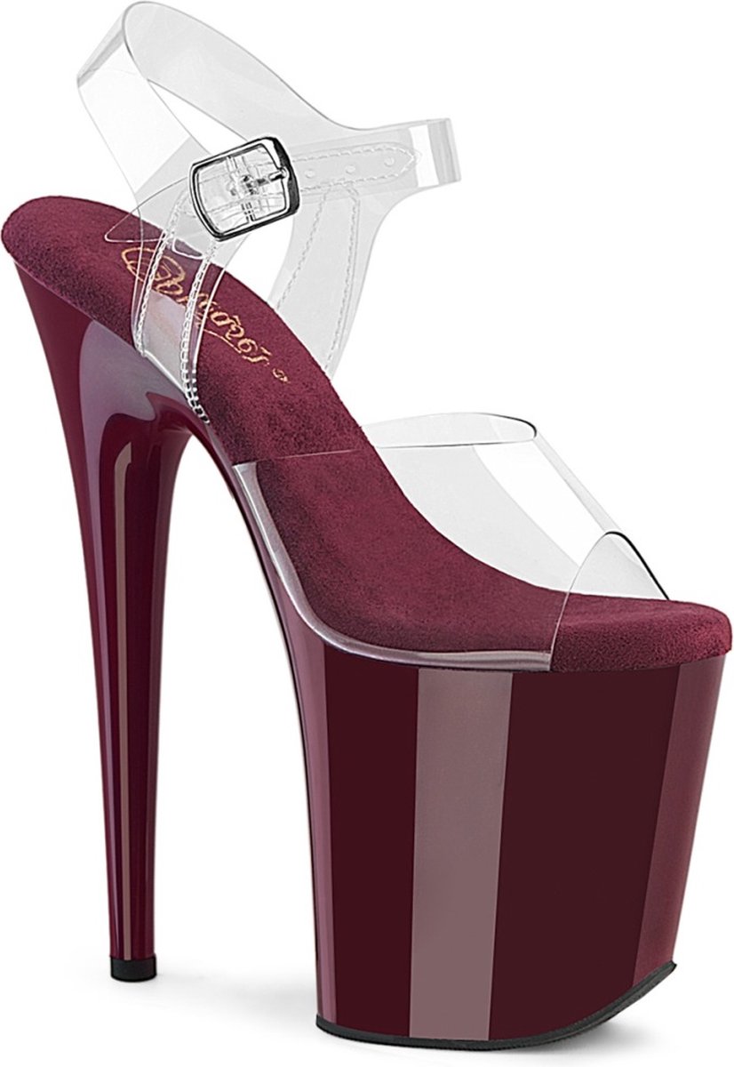 Pleaser - FLAMINGO-808 Sandaal met enkelband, Paaldans schoenen - US 9 - 39 Shoes - Rood