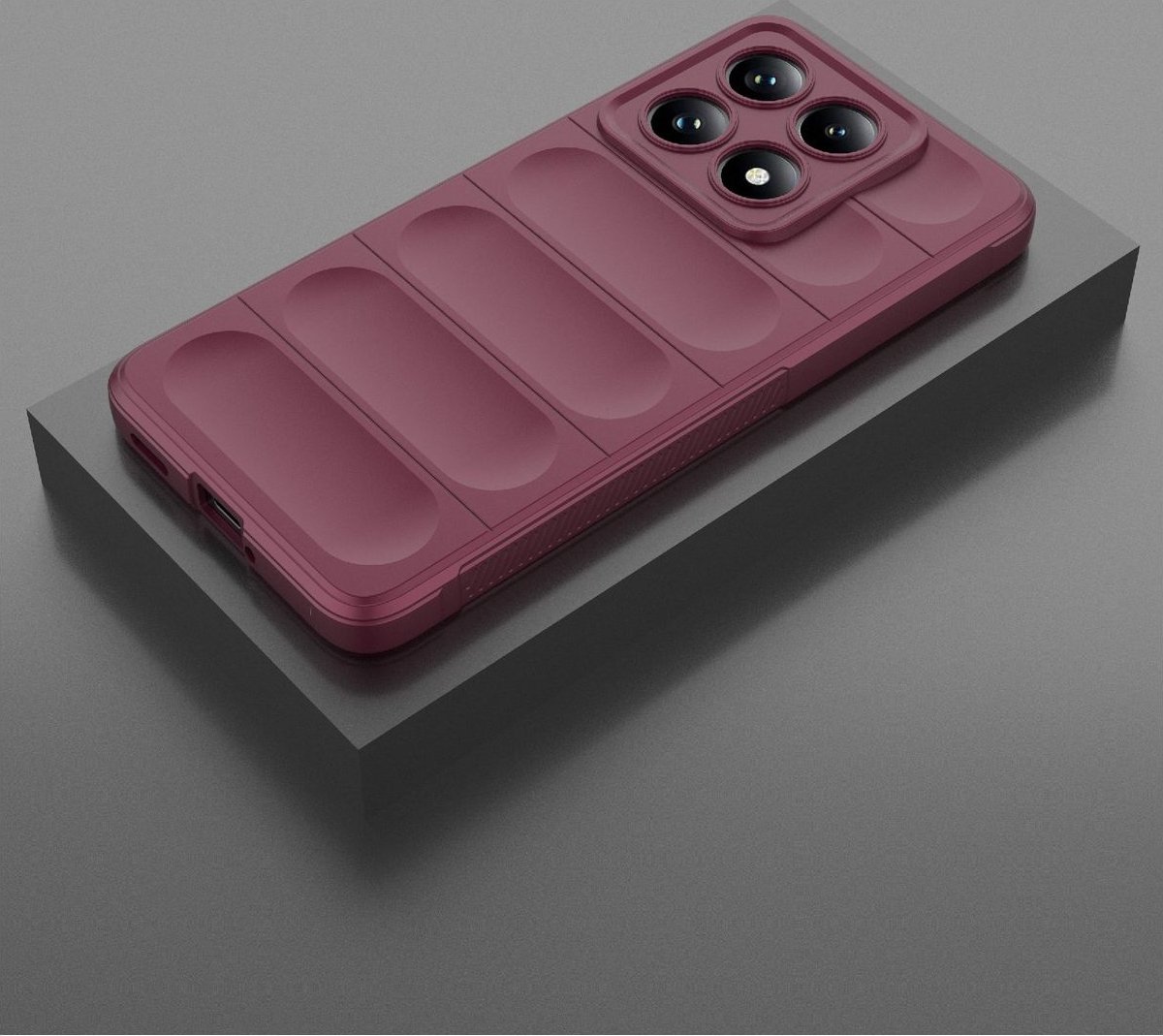 Mobigear Hoesje geschikt voor Xiaomi 14T Telefoonhoesje Flexibel TPU | Mobigear Bumpy Backcover | 14T Case | Back Cover - Rood