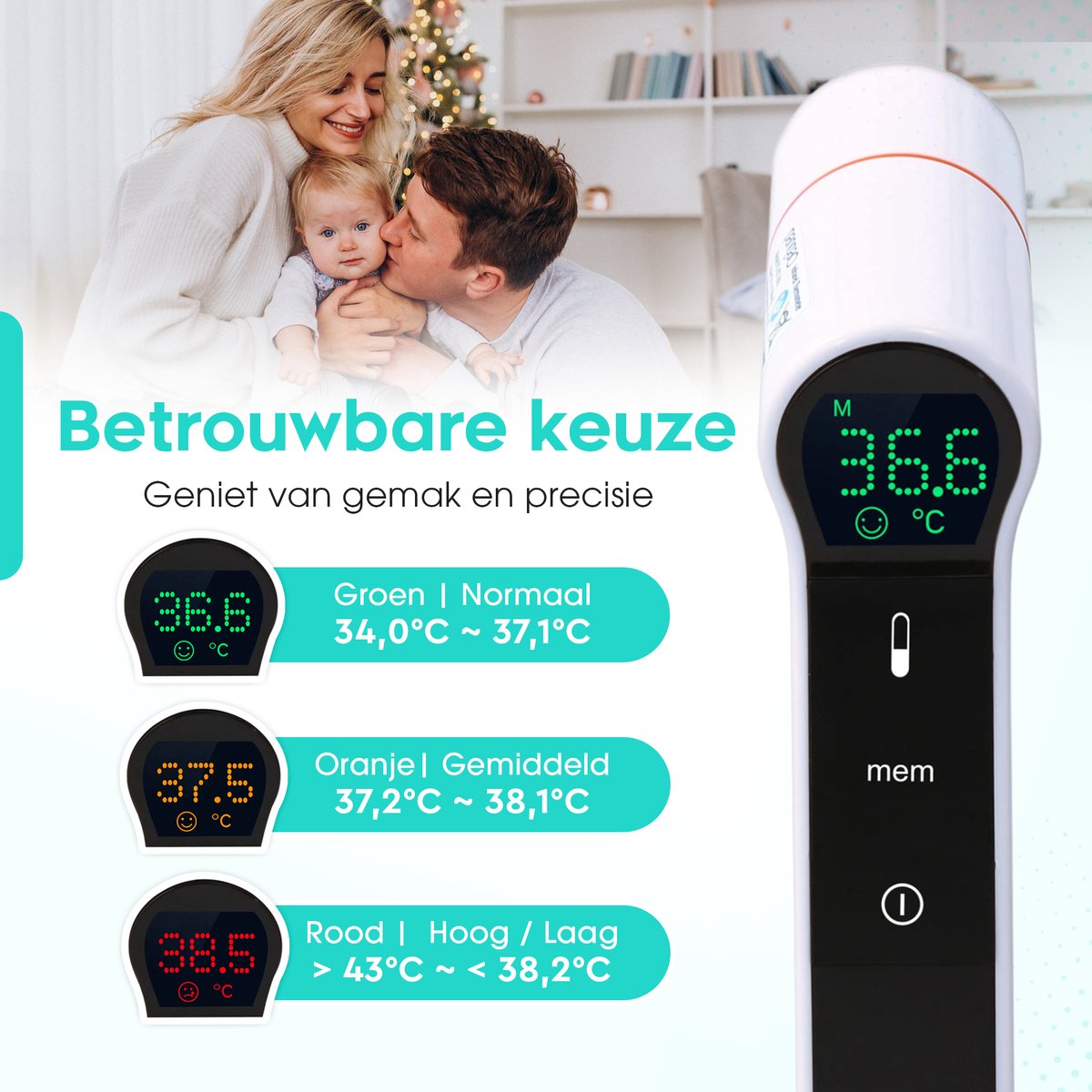 BabySure® IRT1603 – Thermometer - Oorthermometer - Koortsthermometer - Infrarood - Voor Volwassenen, Kinderen en Baby's — cadeau in Cadeau-ideeën - foto 3