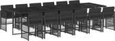 vidaXL - 13-delige - Tuinset - met - kussens - poly - rattan - zwart