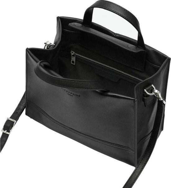 LIEBESKIND BERLIN Cuir Sac à main Sac à épaule bandoulière Lou 2 Satchel Bag Black Noir