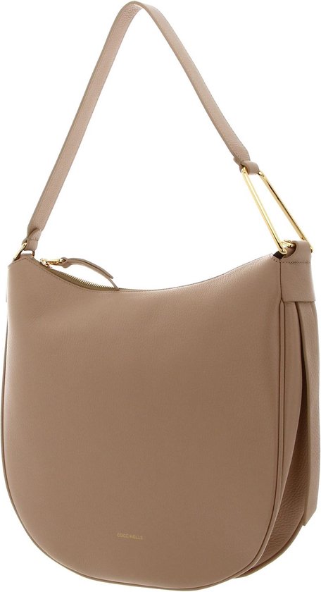 COCCINELLE Cuir Sac à épaule Priscilla Handbag Grained Leather Toasted Beige